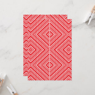en röd och vit bakgrund med diamant mönster inbjudningar