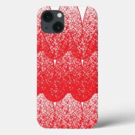 en röd och vit bakgrund med många punkter