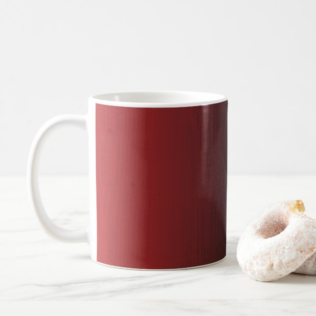 en röd och vit bakgrund med små vita punkter kaffemugg (Med munk)