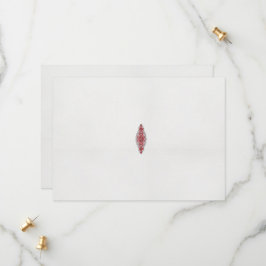 En röd och vit mönster spara datumet