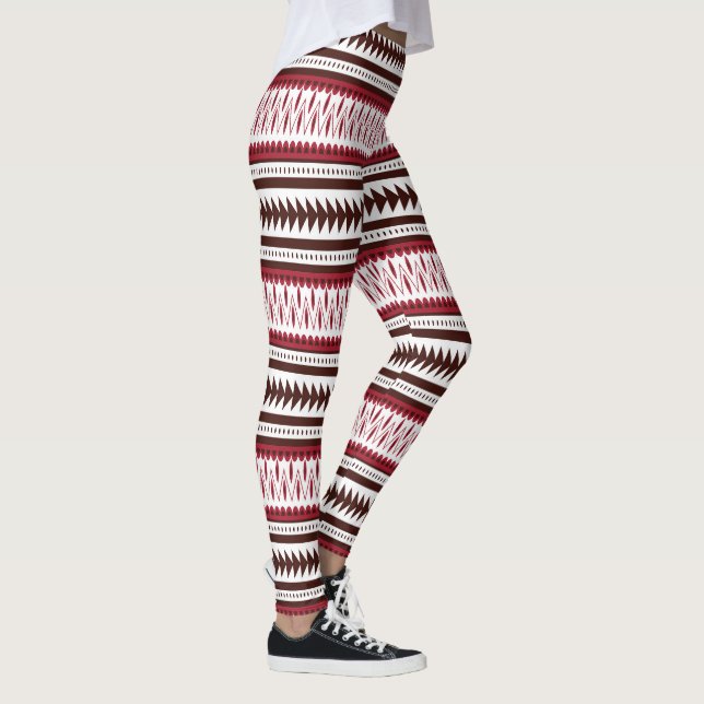 en röd och vit strimmig mönster leggings (Höger)