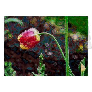 En röd papegoja hälsningskort