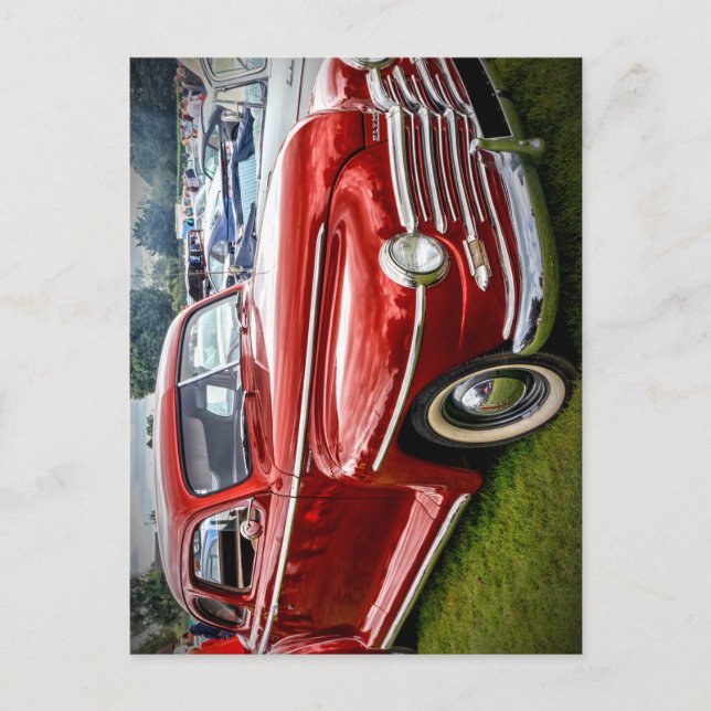 En röd Plymouth Special Deluxe Coupe Vykort (Framsida)