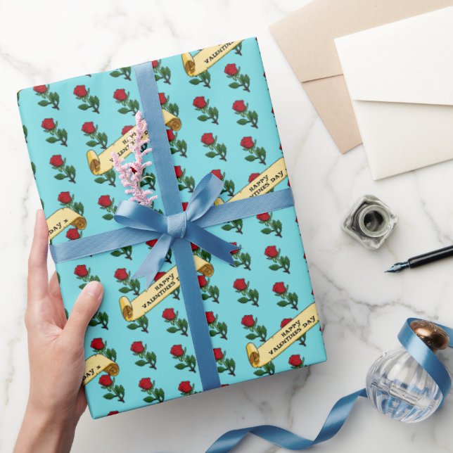 En Röd ros Glad Alla hjärtans dag 80-årsjubileum Presentpapper (Gifting)