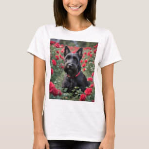 "En röd ros till den svarta skotska terriern" T Shirt