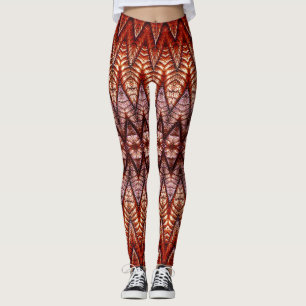 En röd schevron struktur "Ratti_Kreativ_Arts" Leggings