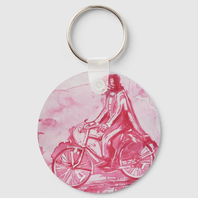 En röd, stor, fetstilt, Varg Nyckelring (Framsida)