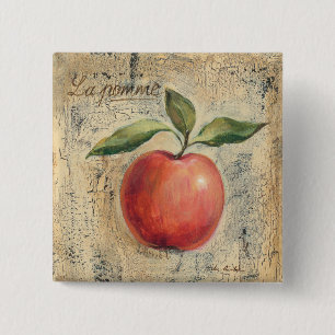 En röda skina Apple Knapp