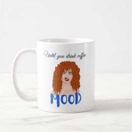 En rödhårig flicka. Ord om morgonkaffe Kaffemugg