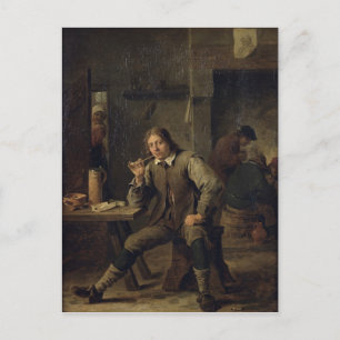 En rökare lutande på Bord, 1643 Vykort