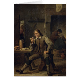 En rökarebenägenhet på ett bord, 1643 hälsningskort
