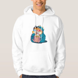 En rolig hamster som bär glasögon äter popcorn hoodie