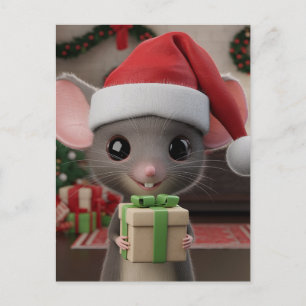 En rolig jul Santahatt Mus Vykort