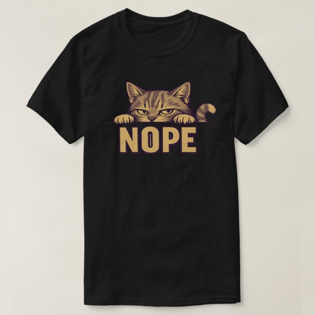 En rolig katt-tema design t shirt (Design framsida)