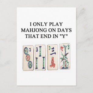 en rolig mahjong-design vykort