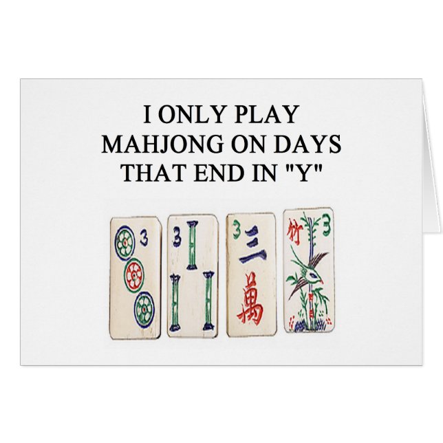 en rolig mahjongdesign hälsningskort (Framsidan Horizontal)
