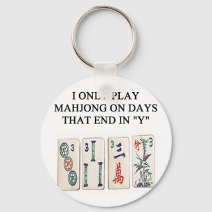 en rolig mahjongdesign nyckelring