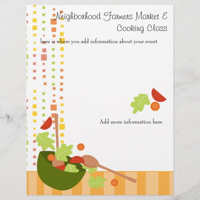 en rolig och välsmakande sallad reklamblad (Framsidan)