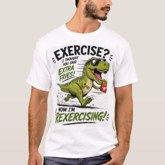En rolig t-shirt design med dinosaurie