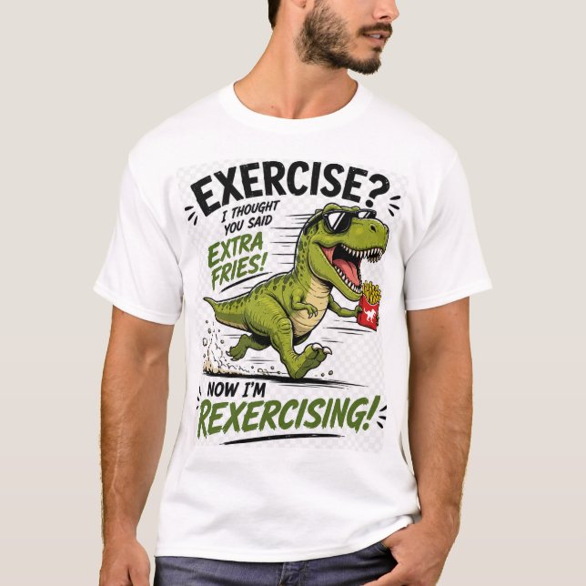 En rolig t-shirt design med dinosaurie (Framsida)