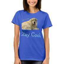 En rolig t-shirt med en Golden Retriever.
