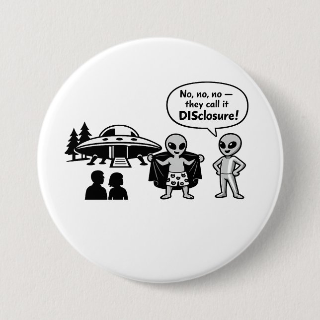 En rolig vinkel på rörelsen The Disclosure Knapp (Framsida)