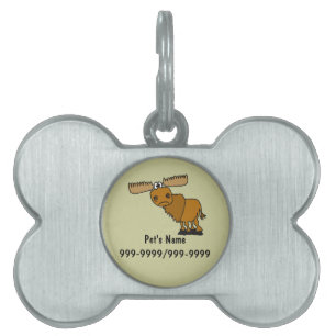 En roliga älghusdjurmärkre eller Keychain ID-bricka Husdjur