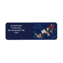 En roligt med huskij som drar tomtens själ