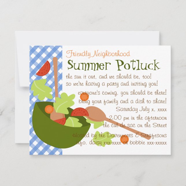 En roligt och god sallad inbjudningar (Framsida)