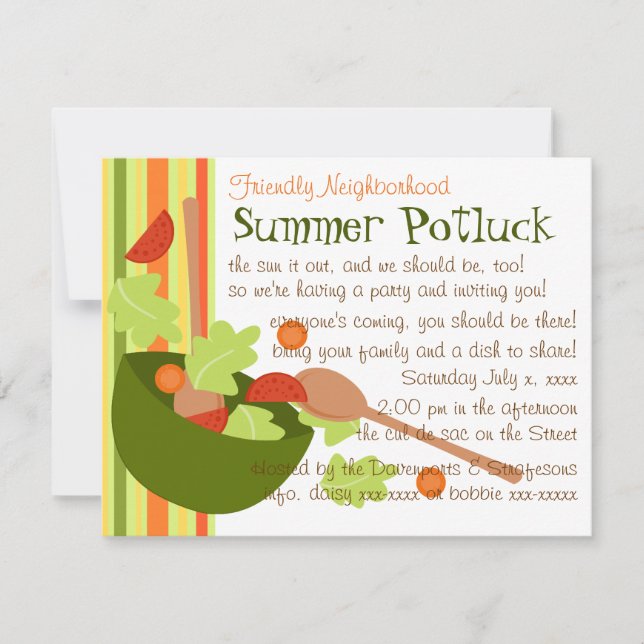 En roligt och god sallad inbjudningar (Framsida)