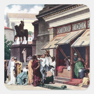 En Roman Street Scene Fyrkantigt Klistermärke