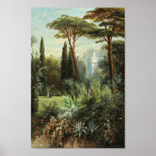 En Romantic Castle Park Franz Xaver Birkinger Poster