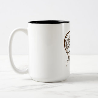 En romantisk linjekonstillustration Mugg