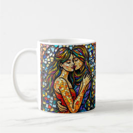En romsk embrace | Mosaic Women Ai Art Kaffemugg