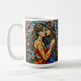 En romsk embrace | Mosaic Women Ai Art Kaffemugg