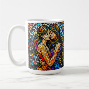 En romsk embrace Mosaic Women Ai Art Kaffemugg
