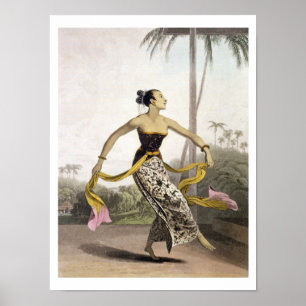 En Ronggeng eller dansflicka, pläterar 21 från Poster