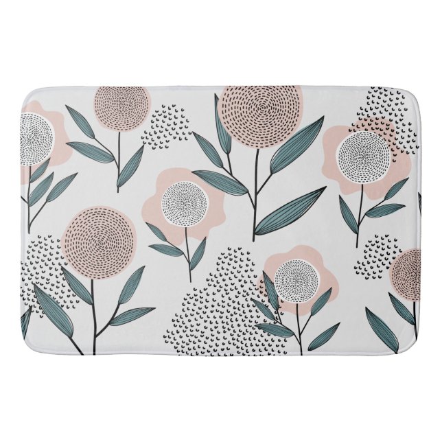 En ros badrumsmatta (Framsidan)