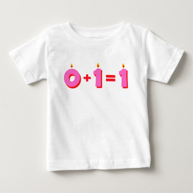 En Rosa 1:a födelsedagen Flicka T-Shirt (Framsida)