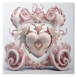 En rosa bläckruta med ett hjärta i mitten kakelplatta
