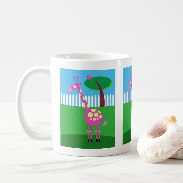 En Rosa Giraffe Lives i min backyard-kaffe Mugg (Med munk)