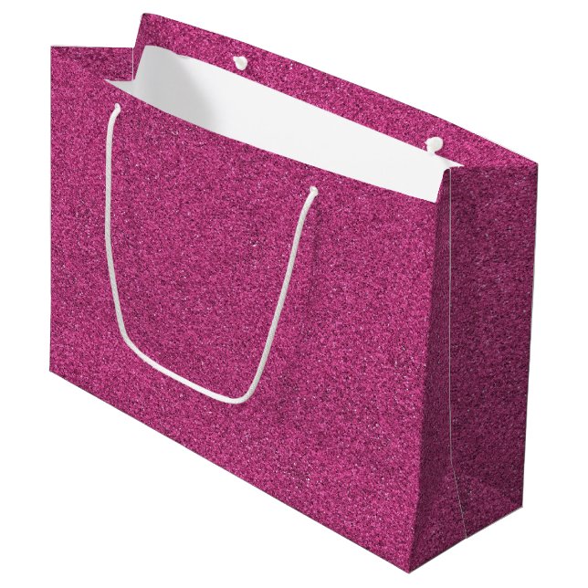 En rosa glitterig shoppingväska (Framsidan Vinklad)
