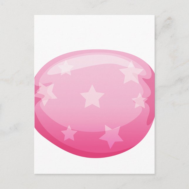 en rosa godis vykort (Framsida)