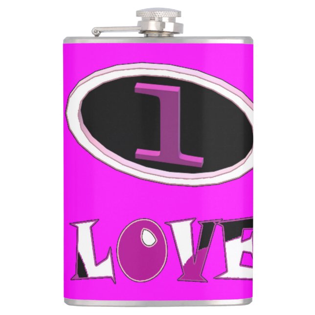 En rosa i kärlek säger det högt fickplunta (Framsidan)