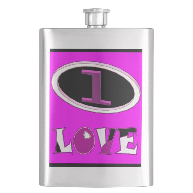 En rosa i kärlek säger det högt fickplunta (Framsidan)