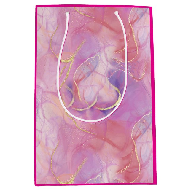 En Rosa och vit marmor Avslutar med Brushed Guld (Framsidan)