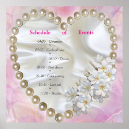 En Rosa och vit marmor Avslutar med Brushed Guld Poster