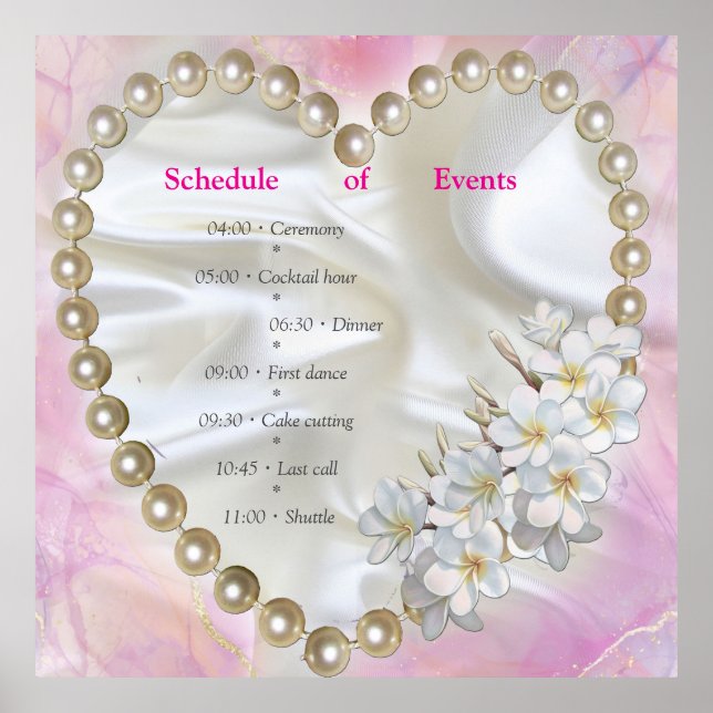 En Rosa och vit marmor Avslutar med Brushed Guld Poster (Framsidan)