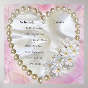 En Rosa och vit marmor Avslutar med Brushed Guld Poster