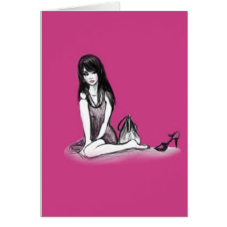 En rosa skor hälsningskort